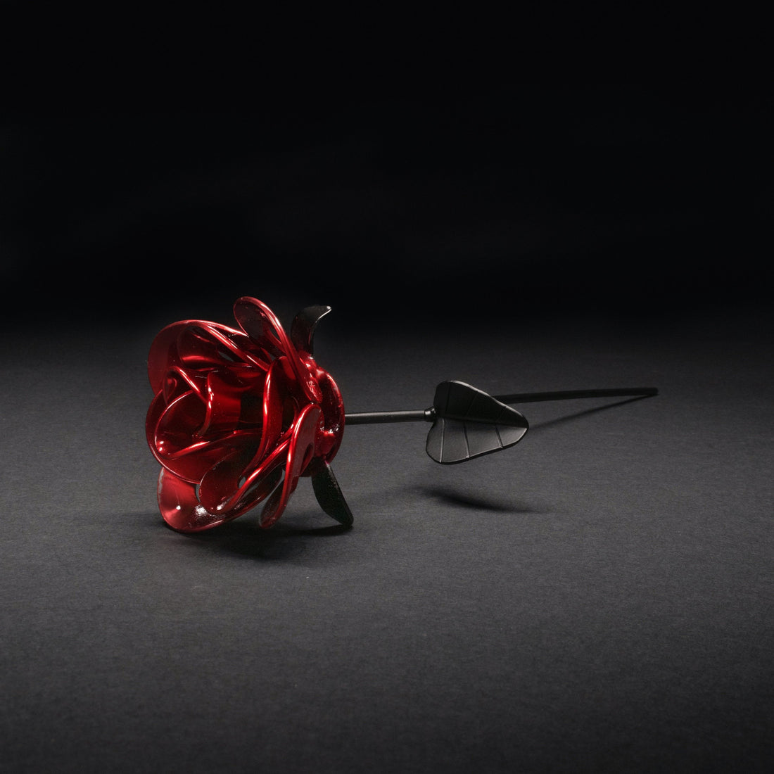 Red and Black Immortal Roses, Recycled Metal Roses, Steel Rose Turquoise Poppy