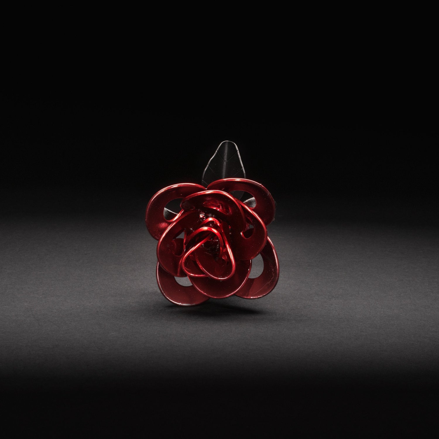 Red and Black Immortal Roses, Recycled Metal Roses, Steel Rose Turquoise Poppy