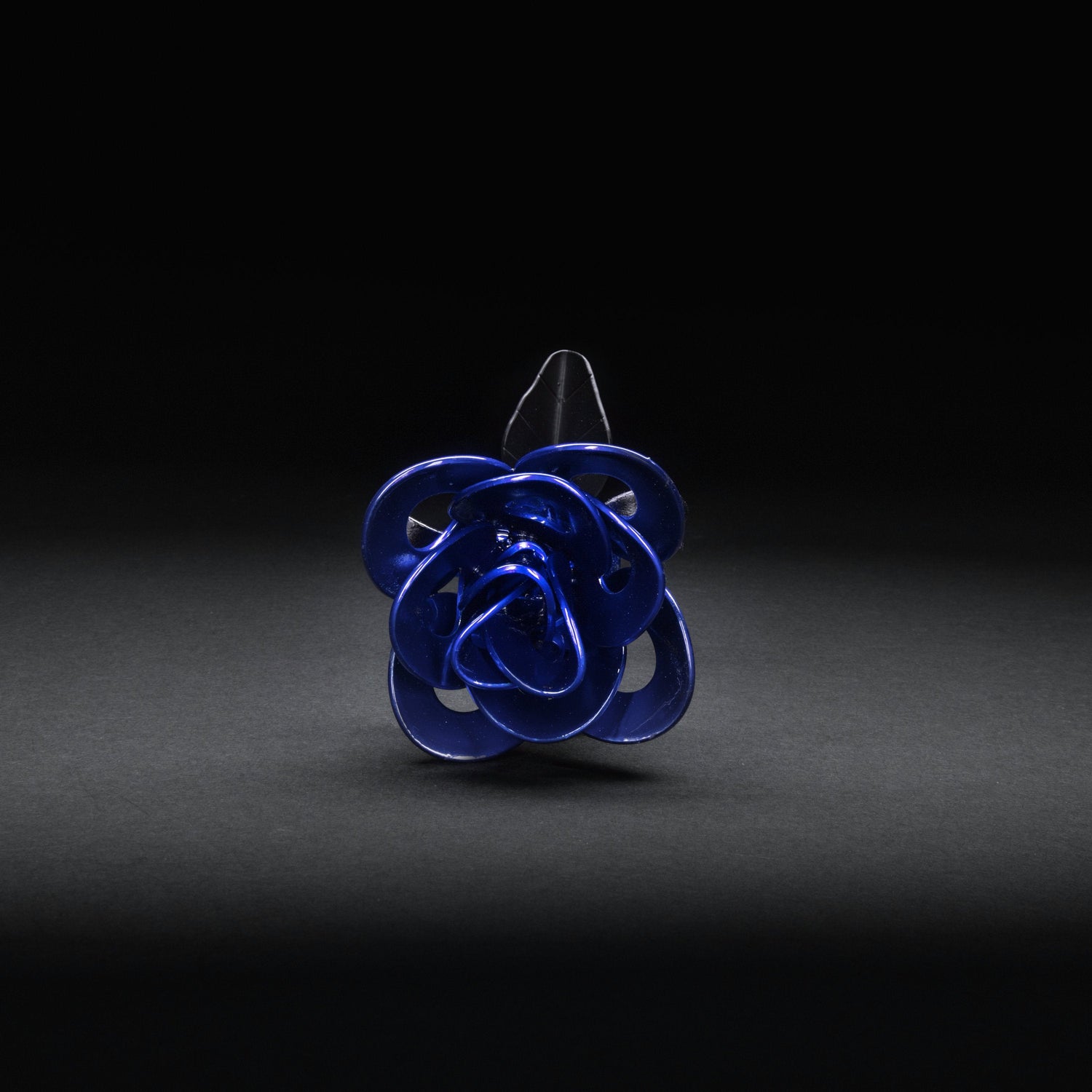 Blue and Black Immortal Rose, Recycled Metal Rose, Steel Rose Turquoise Poppy