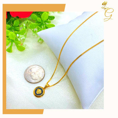 18K Real Gold Necklace 18” Yellow Angel