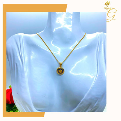 18K Real Gold Necklace 18” Yellow Angel