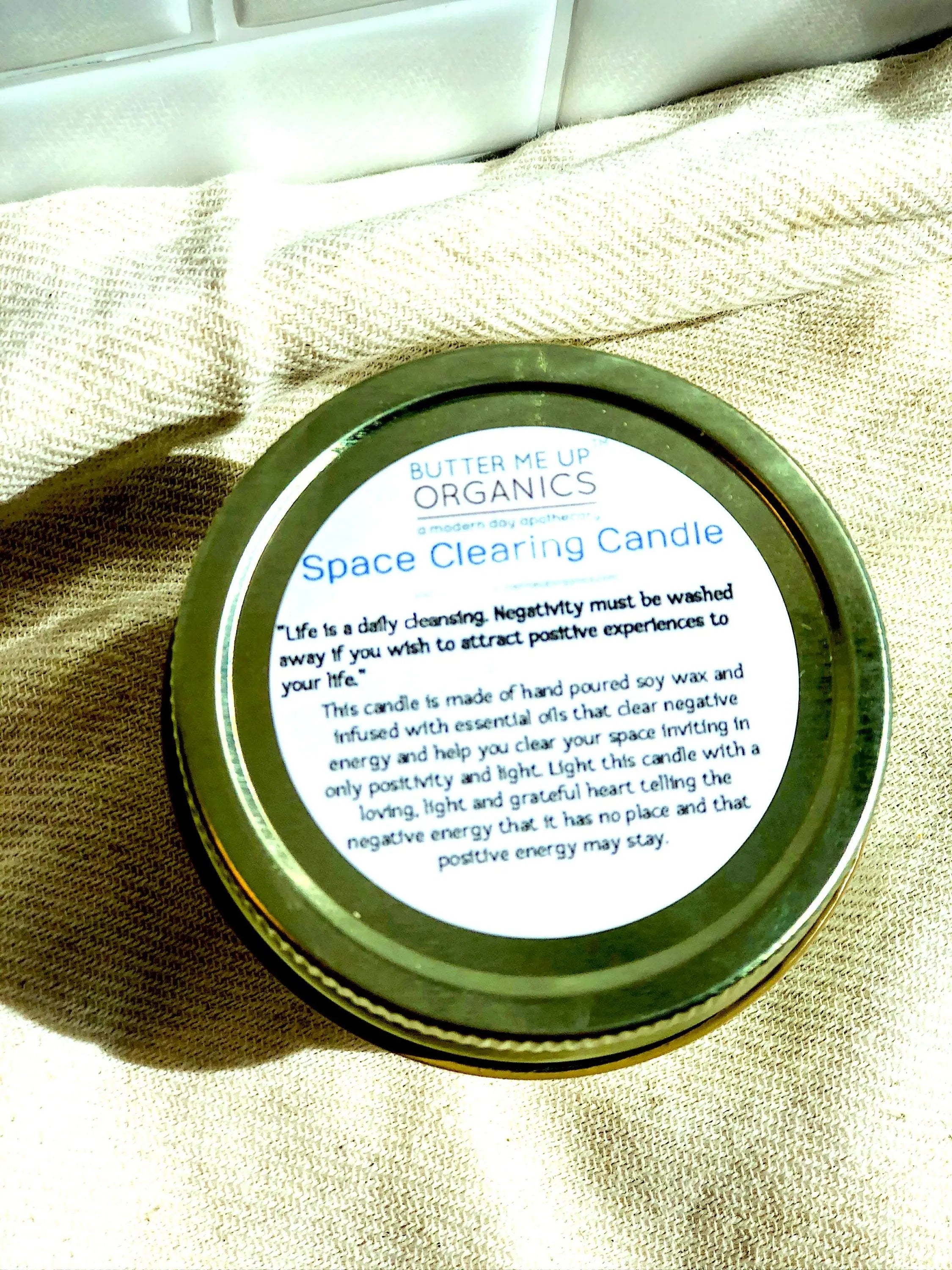 Space Clearing Candle/ Intention Candle / Organic Soy Candle / Candle White Smokey