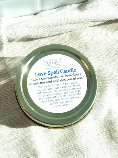 Love Spell / Intention Candle/ Ritual Candle / Love and Light / Rose White Smokey