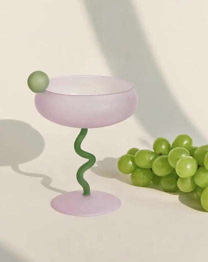 Jelly Bean Wine Glass - Whimsical Eclectic Dopamine Cocktail Coupe Inspecial Home