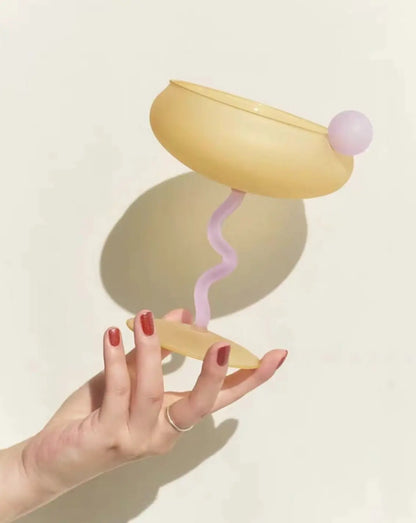 Jelly Bean Wine Glass - Whimsical Eclectic Dopamine Cocktail Coupe Inspecial Home