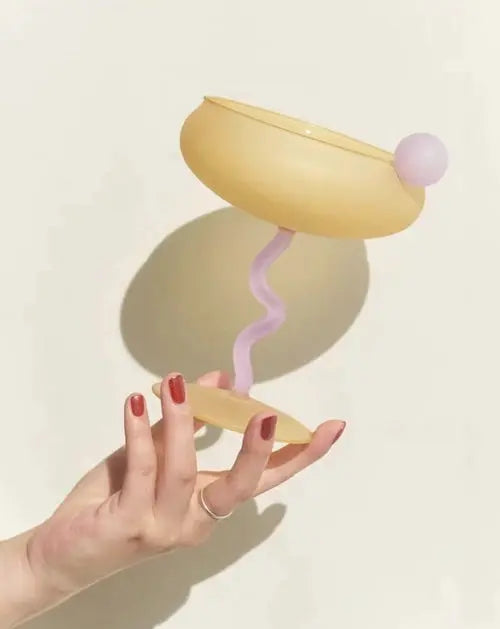 Jelly Bean Wine Glass - Whimsical Eclectic Dopamine Cocktail Coupe Inspecial Home