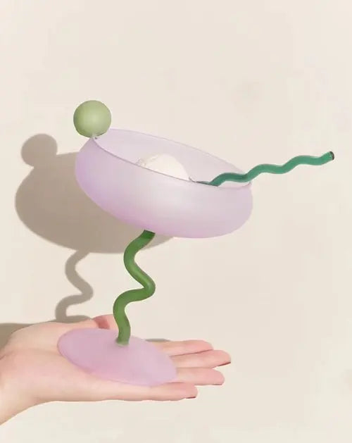 Jelly Bean Wine Glass - Whimsical Eclectic Dopamine Cocktail Coupe Inspecial Home