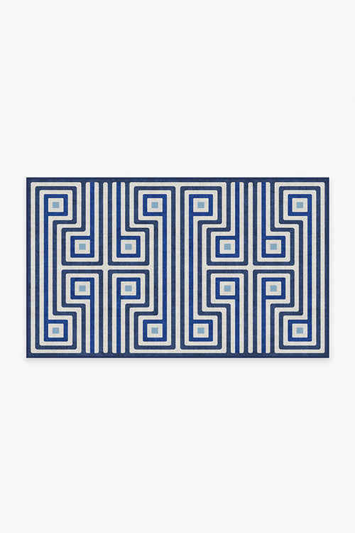 Jonathan Adler Greenwich Blue Tufted Rug Cerise Coconut