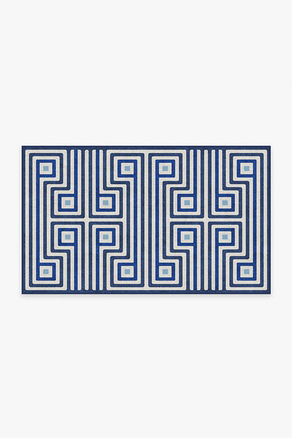 Jonathan Adler Greenwich Blue Tufted Rug Cerise Coconut