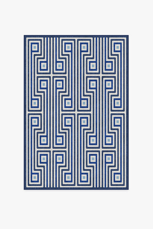 Jonathan Adler Greenwich Blue Tufted Rug Cerise Coconut