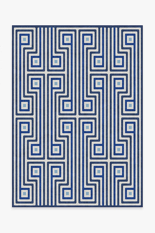 Jonathan Adler Greenwich Blue Tufted Rug Cerise Coconut