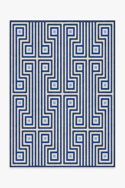 Jonathan Adler Greenwich Blue Tufted Rug Cerise Coconut