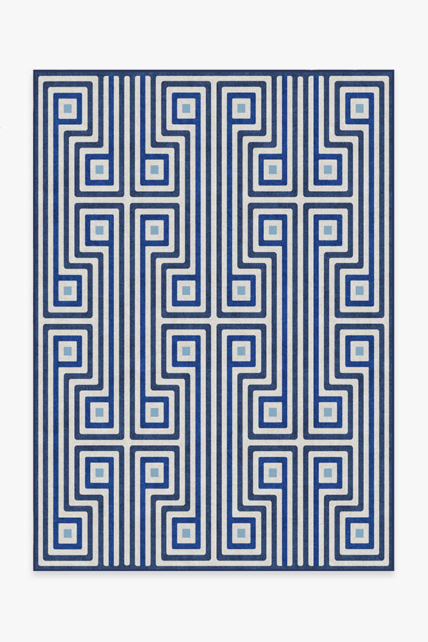 Jonathan Adler Greenwich Blue Tufted Rug Cerise Coconut