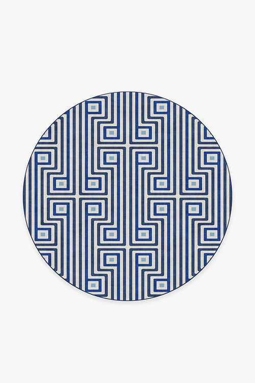 Jonathan Adler Greenwich Blue Tufted Rug Cerise Coconut