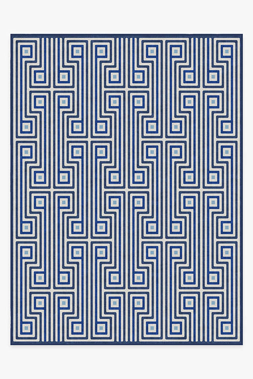 Jonathan Adler Greenwich Blue Tufted Rug Cerise Coconut