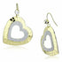 LO2733 - Gold Iron Earrings with Top Grade Crystal  in Clear Turquoise Tiger