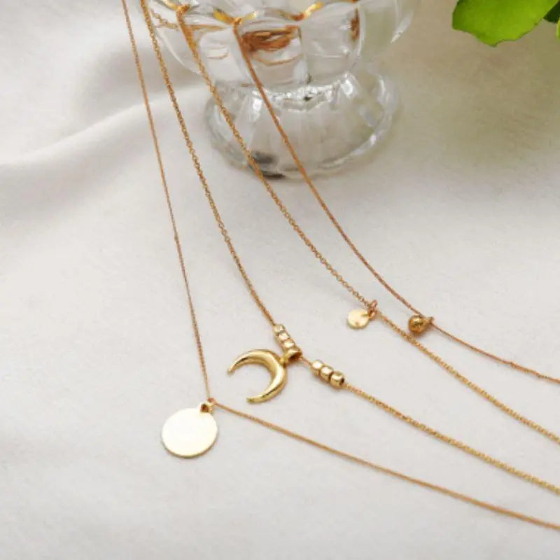 Four Layer Golden Necklace Jasper