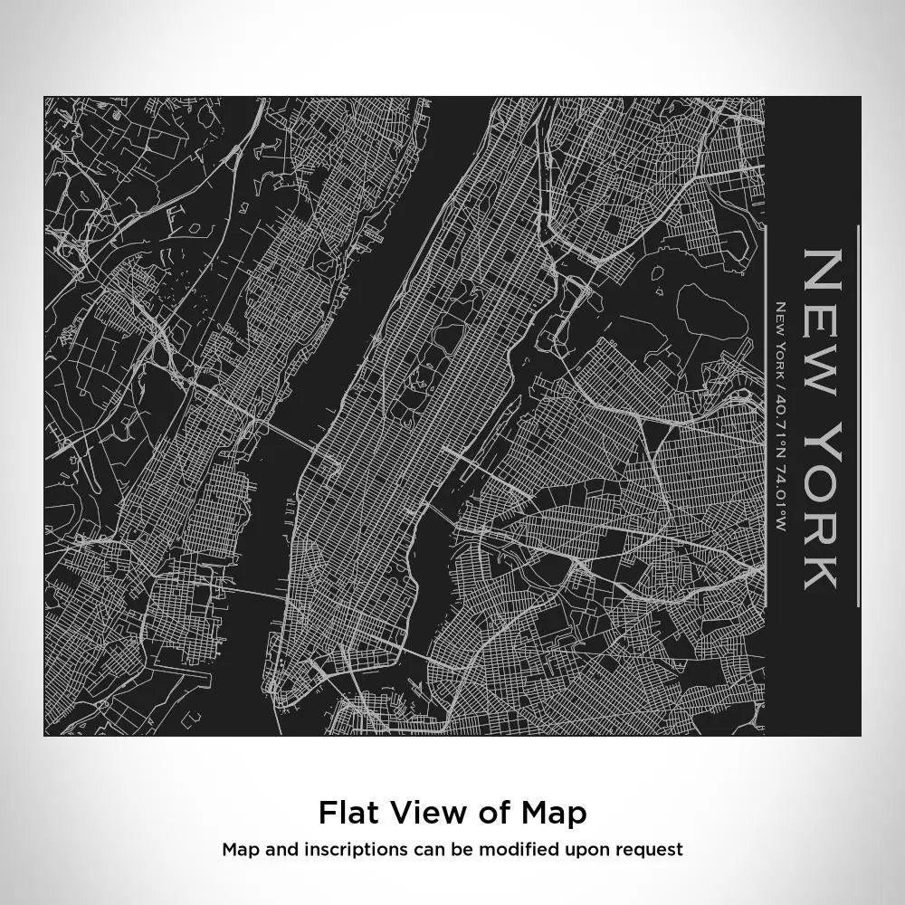 New York - New York Map Bottle with Bamboo Top in Matte Black Cyan Castor