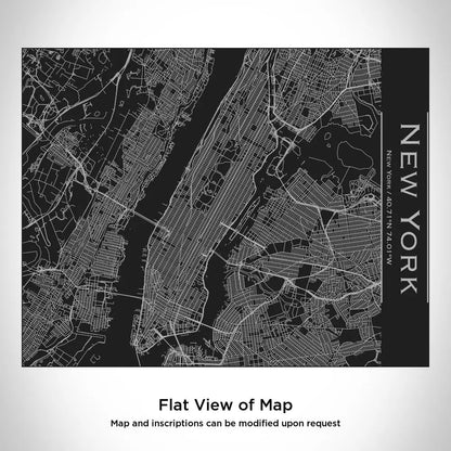 New York - New York Map Bottle with Bamboo Top in Matte Black Cyan Castor
