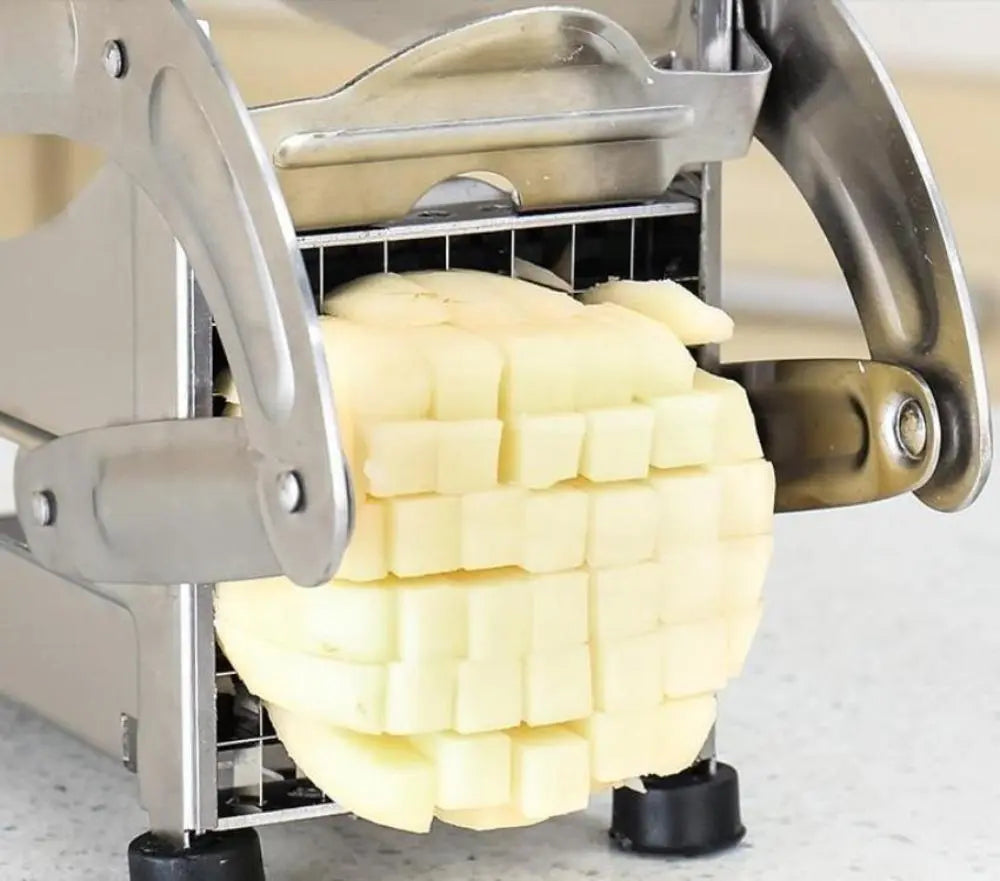 Stainless Steel French Fries and Potato Cutter with 2 Different Blades Yellow Pandora