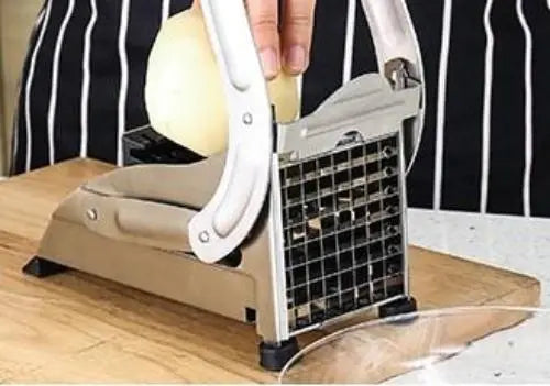 Stainless Steel French Fries and Potato Cutter with 2 Different Blades Yellow Pandora
