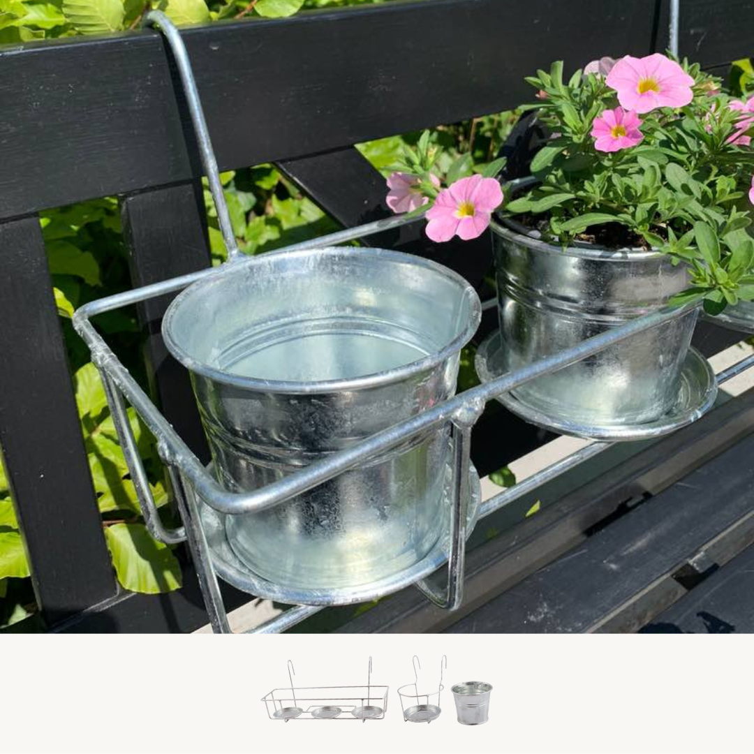 Balcony flowerpot holder, galvanised Sangria Helen