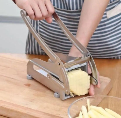 Stainless Steel French Fries and Potato Cutter with 2 Different Blades Yellow Pandora