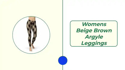 Womens Beige Brown Argyle Leggings by@Outfy