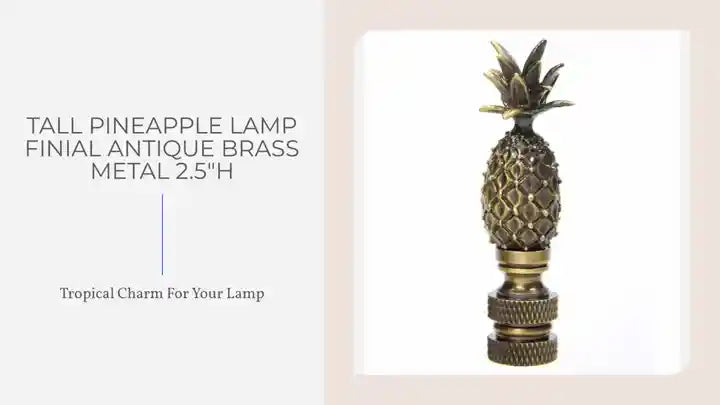 Tall Pineapple Lamp Finial Antique Brass Metal 2.5&amp;quot;h by@Outfy