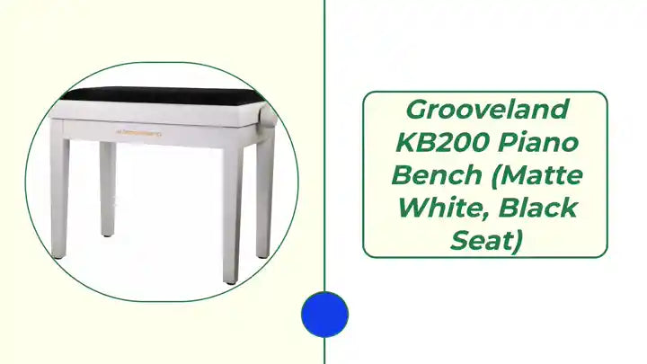 Grooveland KB200 Piano Bench (Matte White, Black Seat) by@Outfy