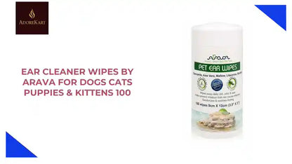 Ear Cleaner Wipes by Arava for Dogs Cats Puppies &amp;amp; Kittens 100 by@Outfy