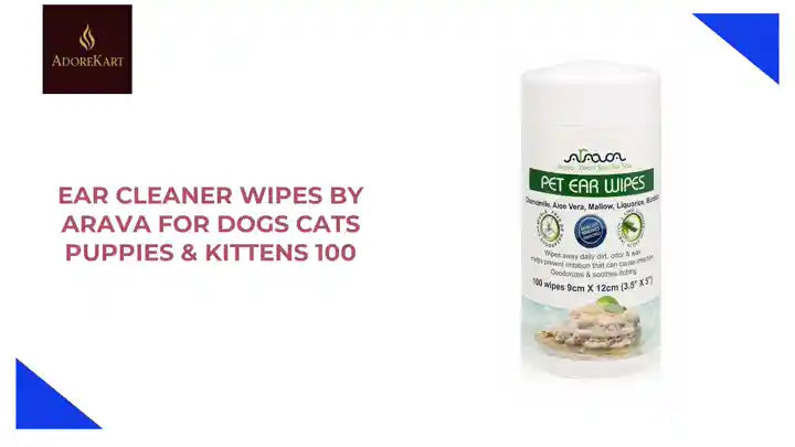 Ear Cleaner Wipes by Arava for Dogs Cats Puppies &amp; Kittens 100 by@Outfy