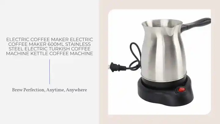 Electric Coffee Maker Electric Coffee Maker 600Ml Stainless Steel Electric Turkish Coffee Machine Kettle Coffee Machine by@Outfy