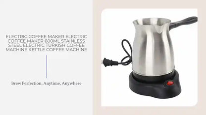 Electric Coffee Maker Electric Coffee Maker 600Ml Stainless Steel Electric Turkish Coffee Machine Kettle Coffee Machine by@Outfy