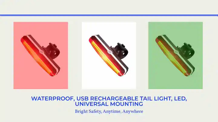 Waterproof, USB Rechargeable Tail Light, LED, Universal Mounting by@Outfy