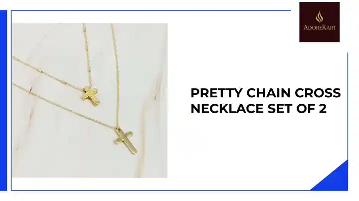 Pretty Chain Cross Necklace Set Of 2 by@Outfy