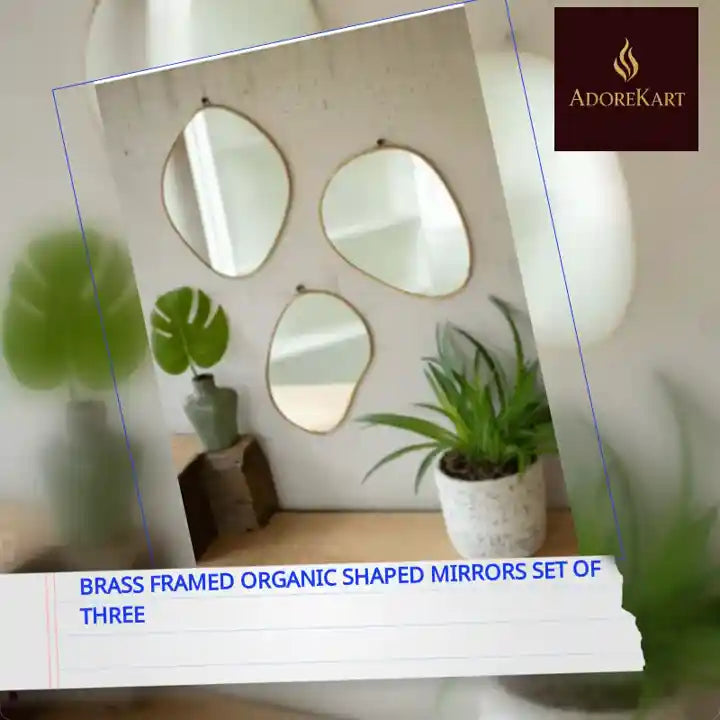 Brass Framed Organic Shaped Mirrors Set Of Three by@Outfy
