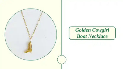 Golden Cowgirl Boot Necklace by@Outfy