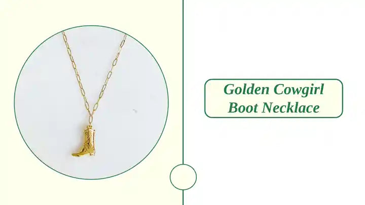 Golden Cowgirl Boot Necklace by@Outfy