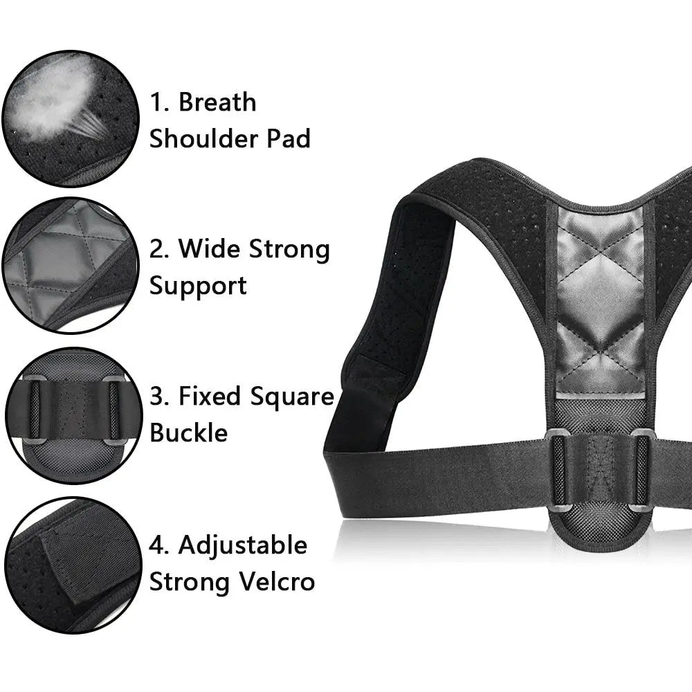 Unisex Adjustable Back Posture Corrector Yellow Pandora