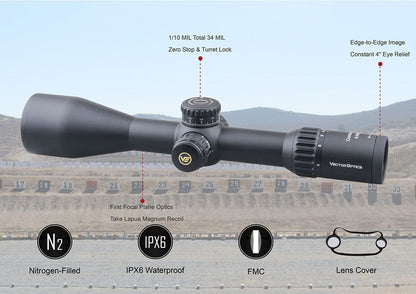 Vector Optics Continental 4-24x56 HD 34mm FFP Hunting Riflescope Yellow Angel