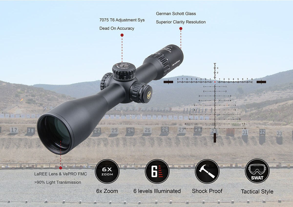 Vector Optics Continental 4-24x56 HD 34mm FFP Hunting Riflescope Yellow Angel