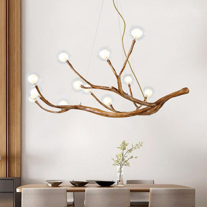 Nordic LED Branch Chandelier Lights Living room Lamps Modern Molecular Yellow Angel