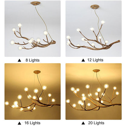 Nordic LED Branch Chandelier Lights Living room Lamps Modern Molecular Yellow Angel