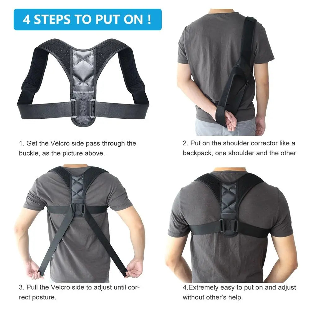Unisex Adjustable Back Posture Corrector Yellow Pandora