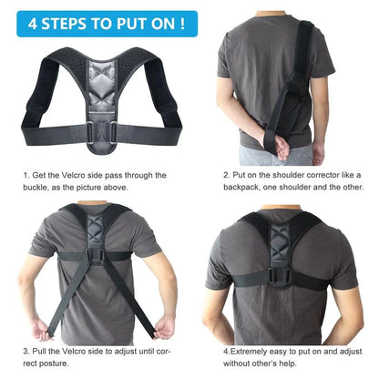 Unisex Adjustable Back Posture Corrector Yellow Pandora