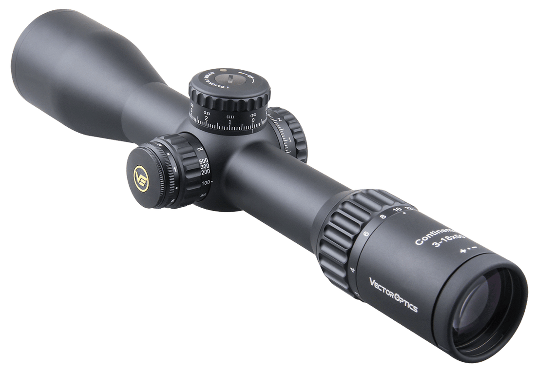 Vector Optics Continental 3-18x50 HD FFP Hunting Riflescope 1/10 MIL Yellow Angel
