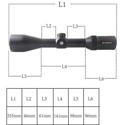 Optics Continental HD 2-12x50 Riflescope Clear View Hunting Rifle Yellow Angel