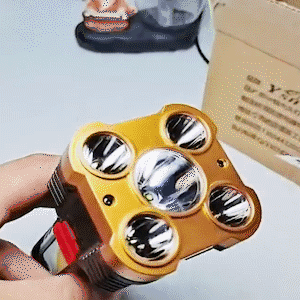 Ultra Bright Waterproof Outdoor LED Flashlight with Side Lamp Yellow Pandora
