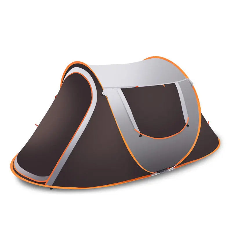 Large Capacity 4 to 5 Persons Automatic Pop Up Camping Tent Yellow Pandora